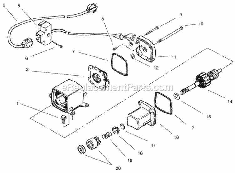 Starter Motor Diagram and Parts List for 28230 8900001-8999999 - 1998 Lawn Boy Snow Blower